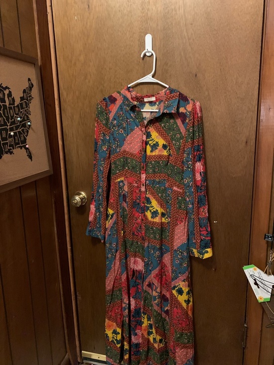 ODDY Dresses & Skirts - ODDY Multicolor Patchwork Maxi Dress - Teal, Red, Yellow, Green
